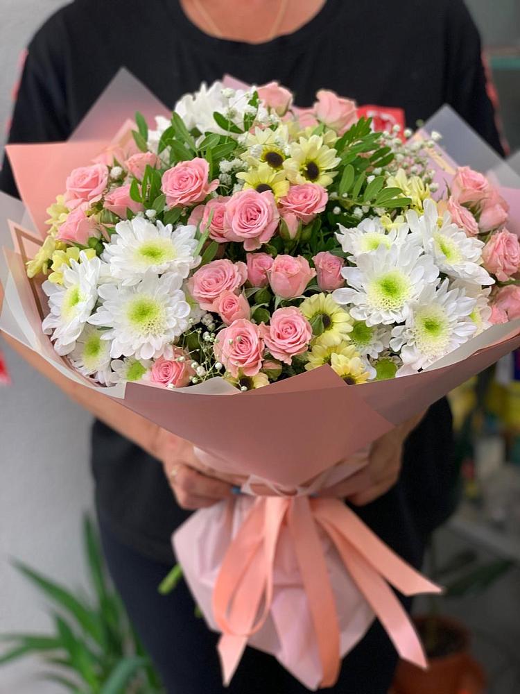 Букет цветов из: Розы и Хризантемы в Угловке