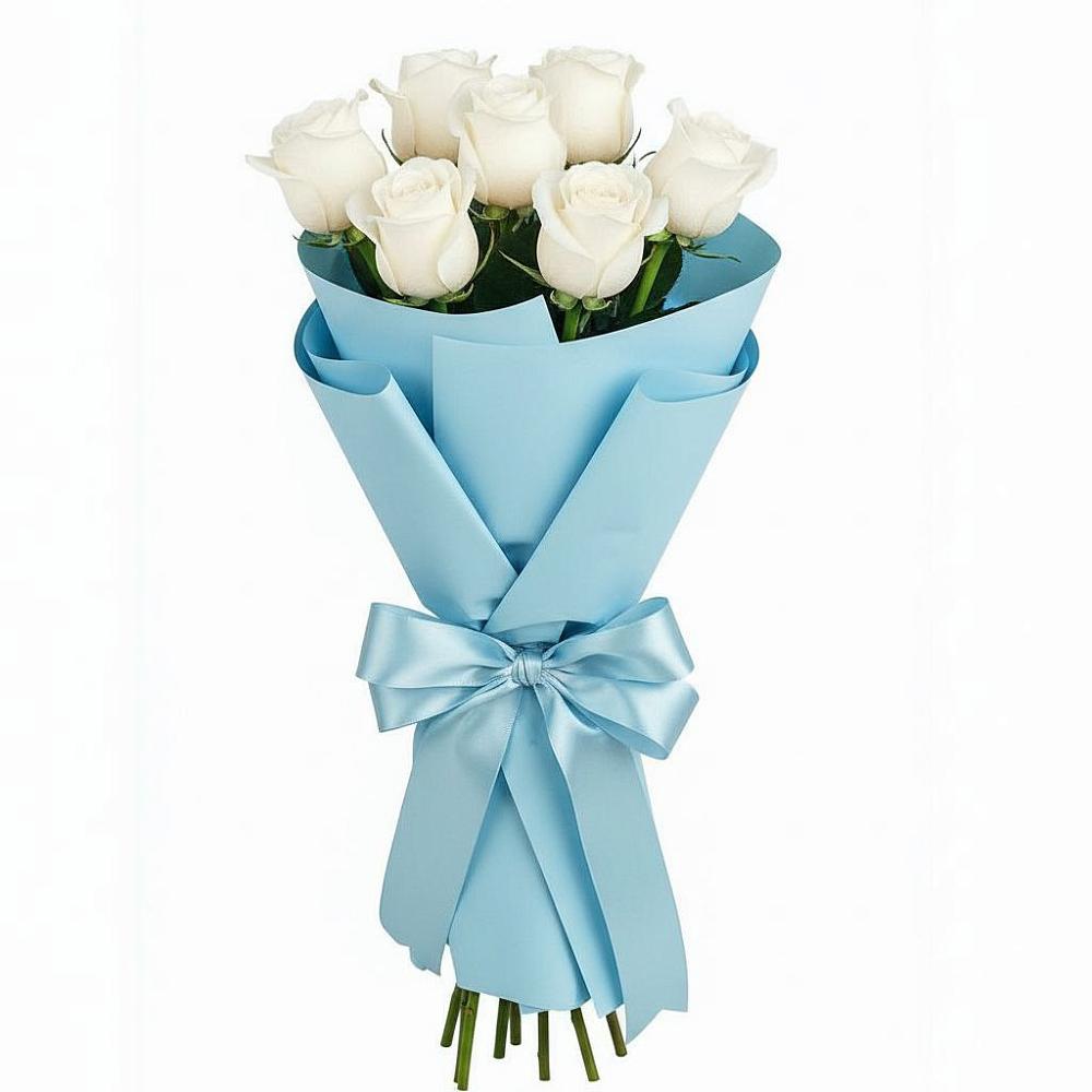 Букет 7 белых роз Проуд в Угловке