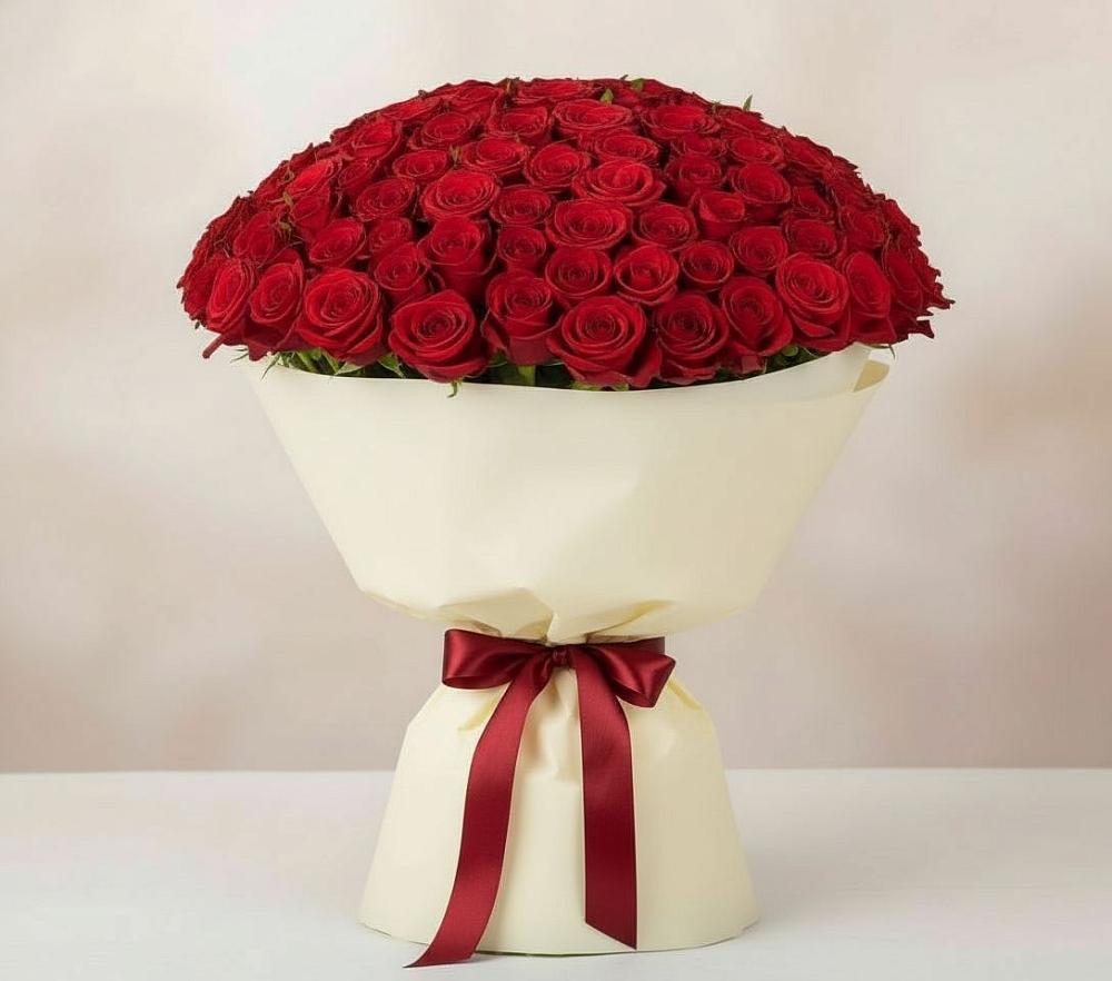 Букет 101 Красная роза Милано в Угловке