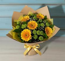 Букет цветов из:  Герберы и Хризантемы в Угловке