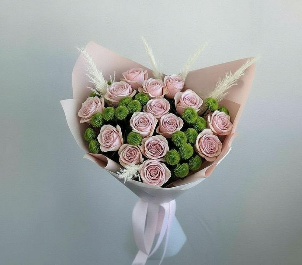 Букет цветов из: Розы и Хризантемы в Угловке