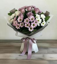 Букет цветов из:  Хризантемы и Розы #REPLACE_PRED# Угловке