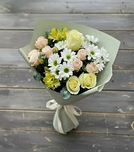 Букет цветов из:  Альстромерии, Розы и Хризантемы в Угловке